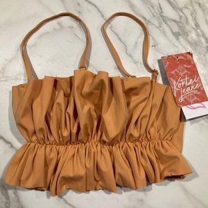 NWT Kortni Jeane Golden Oversized Ruffle